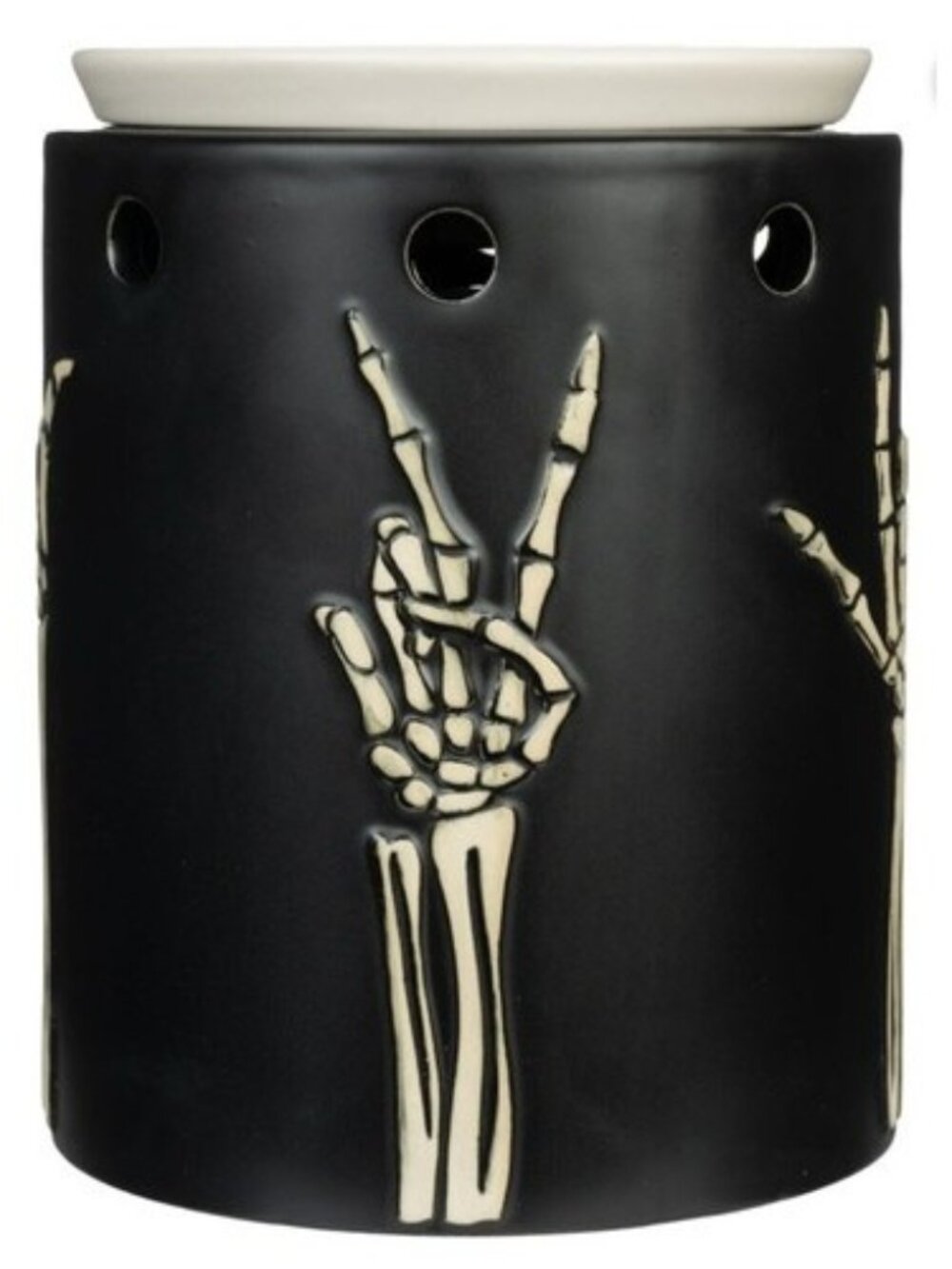 NEW ScentSationals SKULLY Peace & Love Skeleton Arm Ceramic Fragrance Wax Warmer